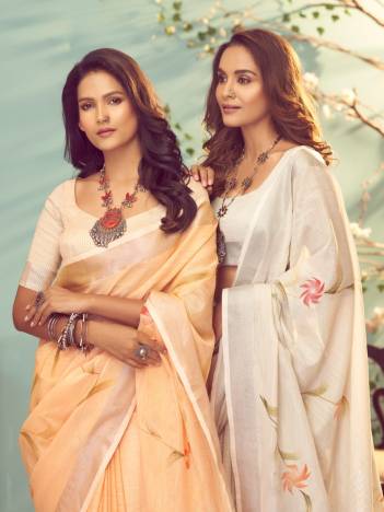 Rashmi Silk By Rajpath Fancy Linen Saree Collection